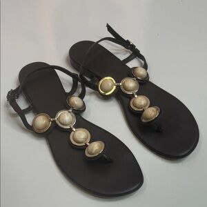 Kate Spade Brown Leather Sandals Size 9